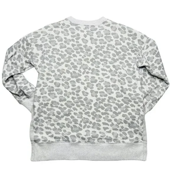 AERIE Gray Leopard Oversized Sweatshirt  - Picture 6 of 7